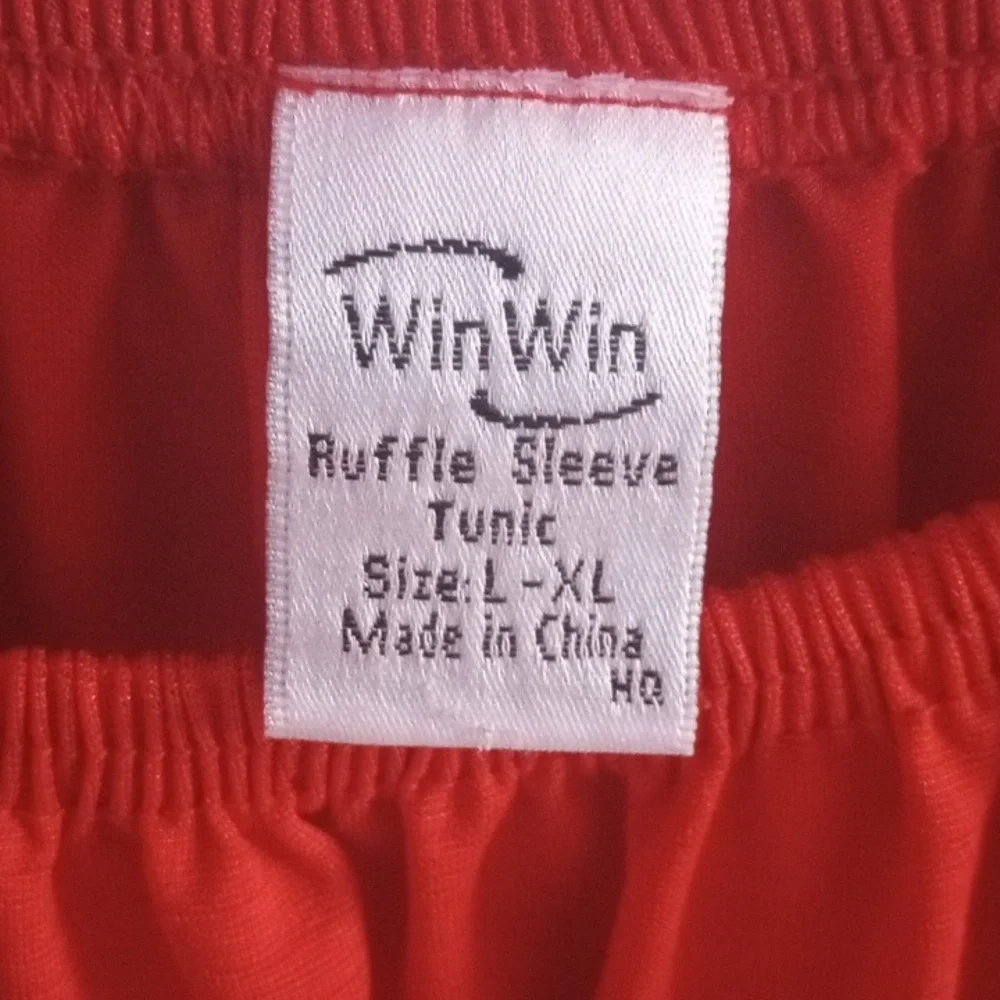 Red Ruffle sleeve tunic - Picture 3 of 8